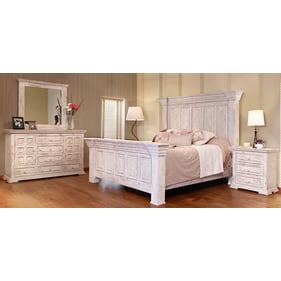 IFD Terra White Distressed 4pc Cal King Bedroom Set