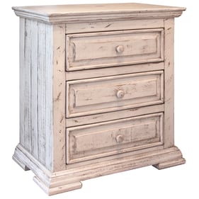 IFD Terra White Distressed 3 Drawer Nightstand