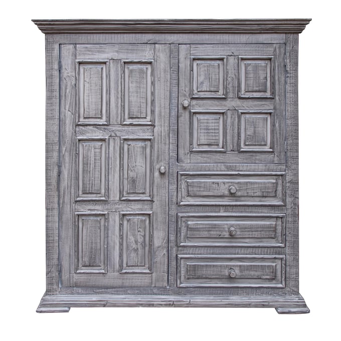 IFD Terra Gray Distressed 3 Drawer Gentlemans Chest IFD-1041GMC