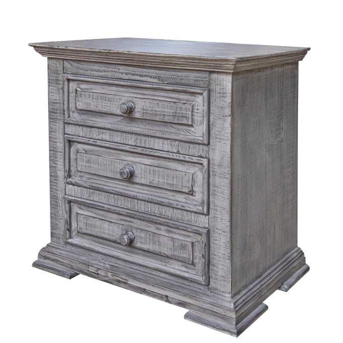 IFD Terra Gray Distressed 3 Drawer Nightstand IFD-1041NTS