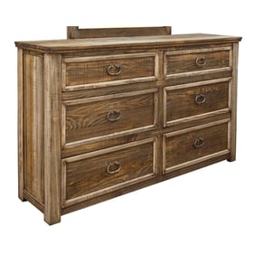 IFD Montana Two Tone Light Brown 6 Drawer Dresser