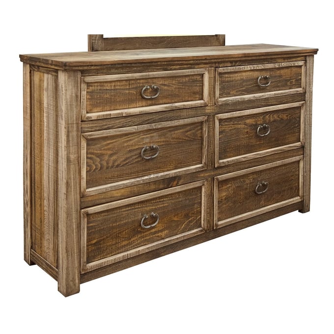 IFD Montana Two Tone Light Brown 6 Drawer Dresser IFD-1141DSR