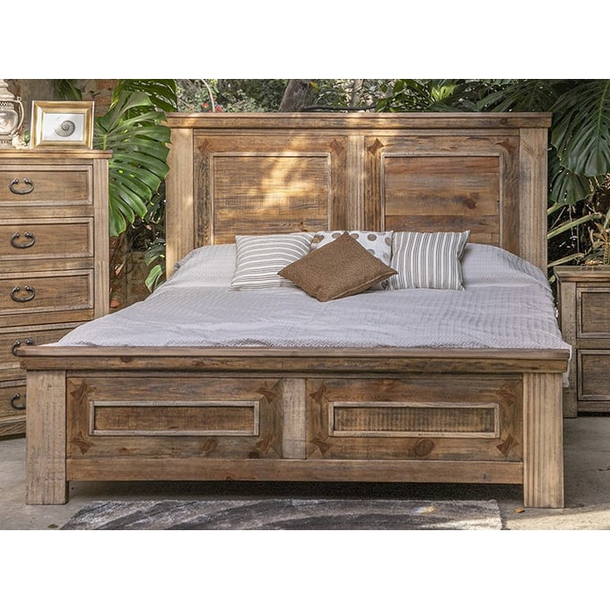 IFD Montana Two Tone Light Brown Queen Bed IFD-1141HBDQE-BED