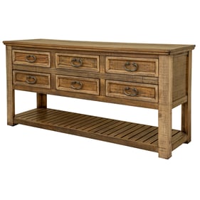 IFD Montana Two Tone Light Brown 6 Drawer Sofa Table