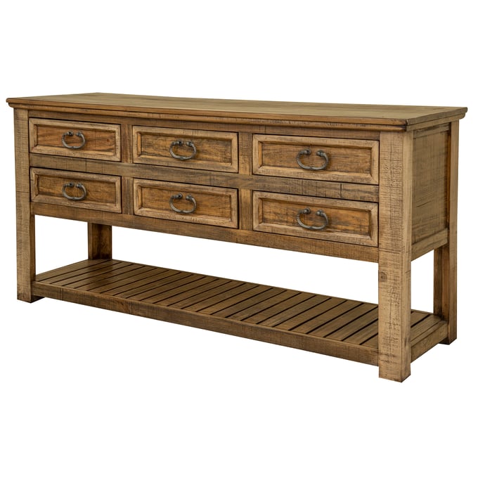 IFD Montana Two Tone Light Brown 6 Drawer Sofa Table IFD-1141SOF