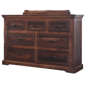 IFD Madeira Deep Brown 7 Drawer Dresser