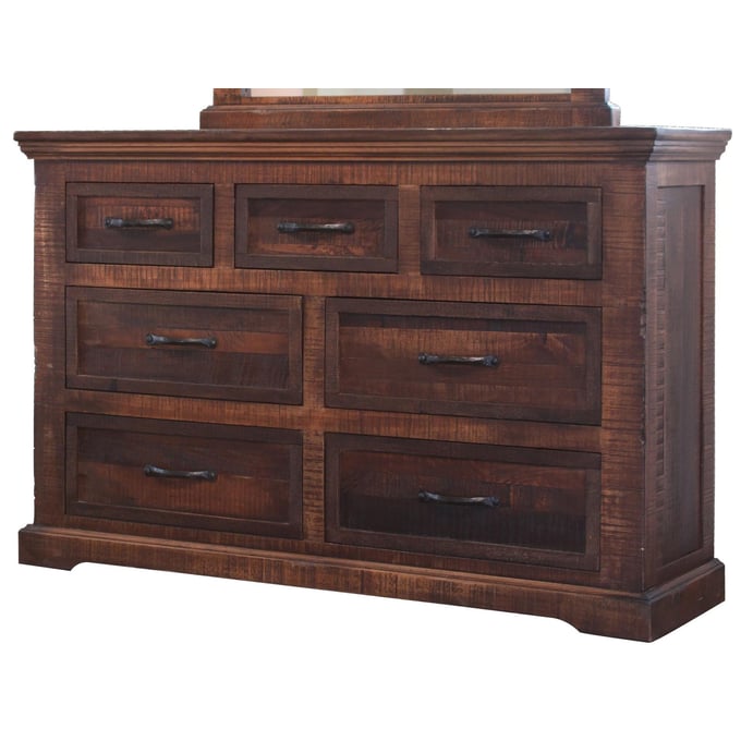 IFD Madeira Deep Brown 7 Drawer Dresser IFD-1200DSR