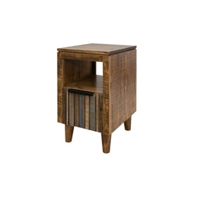 IFD Tiza Peanut Brown Chalk Chairside Table