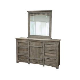 IFD San Antonio Gray 6 Drawer Dresser and Mirror