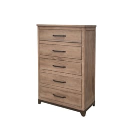 IFD Natural Parota Brown Cappuccino 5 Drawer Chest