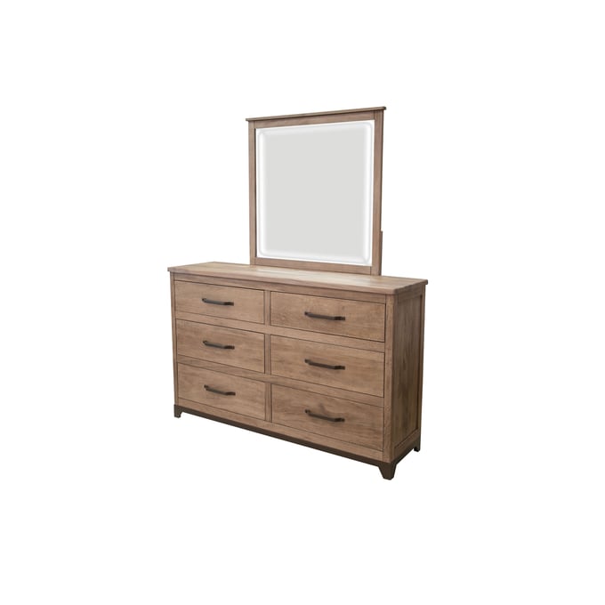 IFD Natural Parota Brown Cappuccino Dresser and Mirror IFD-8681-DRMR