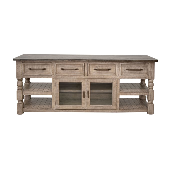 IFD Natural Stone Taupe Brown 80 Inch TV Stand IFD-4091STN80