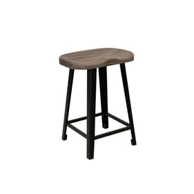 IFD Blacksmith Truffle Brown Oil Black 24 Inch Stool