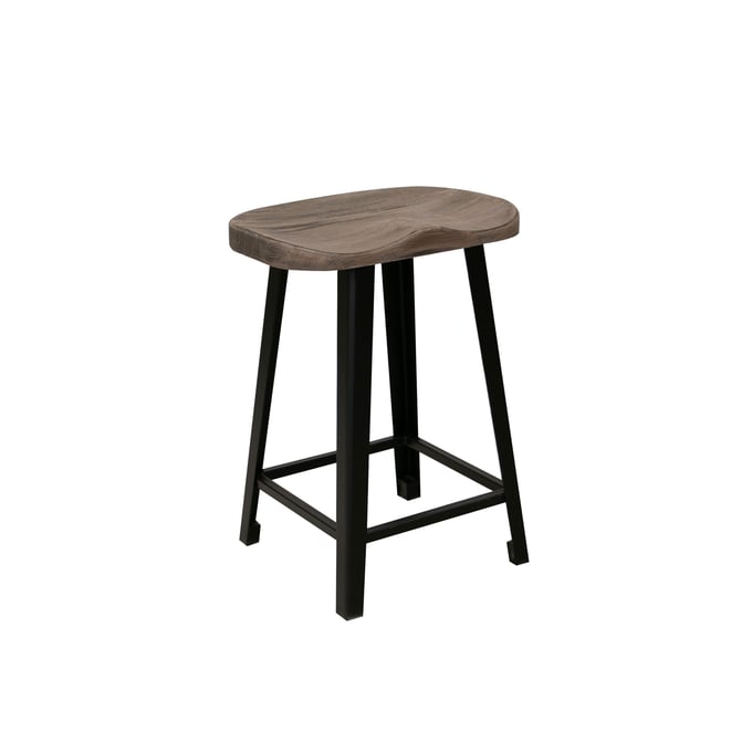 IFD Blacksmith Truffle Brown Oil Black 24 Inch Stool IFD-2321STL