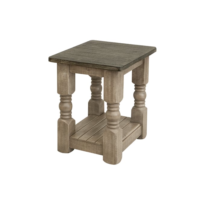 IFD Natural Stone Taupe Brown Chairside Table IFD-4091CST