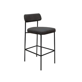 IFD Salamanca Carbon Black 30 Inch Upholstered Barstool