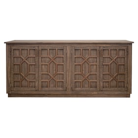 IFD London Walnut Brown Bronze Detailing 4 Door Console