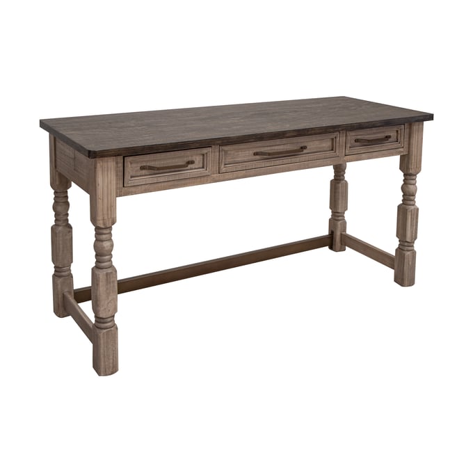 IFD Natural Stone Taupe Brown 3 Drawer Desk IFD-4091DSK