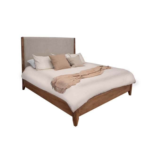 IFD Parota Nova Cappuccino Brown Upholstered King Bed IFD-6212BED-EK