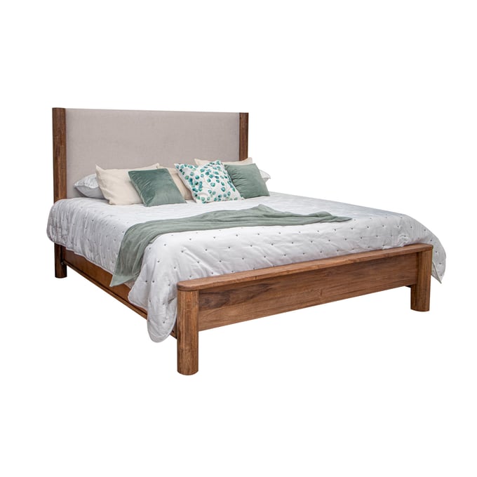 IFD Olimpia Towny Brown Upholstered King Bed IFD-7382BED-EK