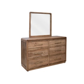 IFD Mezquite Brown Modern Dresser and Mirror