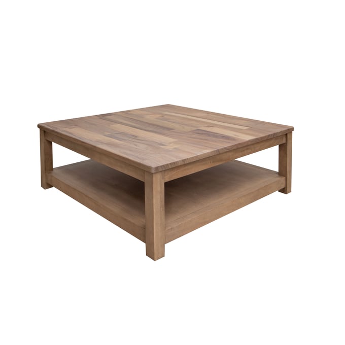 IFD Natural Parota Cappuccino Brown Square Cocktail Table IFD-8681CKTSQ