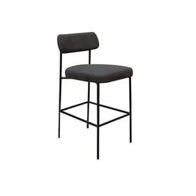 IFD Salamanca Carbon Black 24 Inch Upholstered Barstool