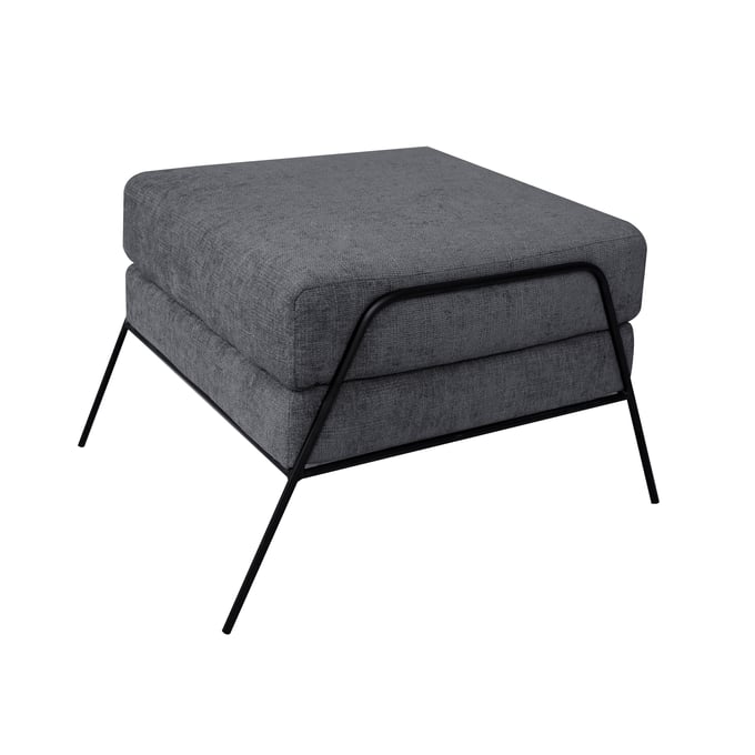 IFD Tyne Iron Gray Footstool Ottoman IFD-IUP331-OTT-121