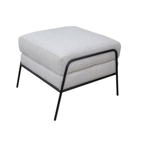 IFD Tyne Light Cream Footstool Ottoman