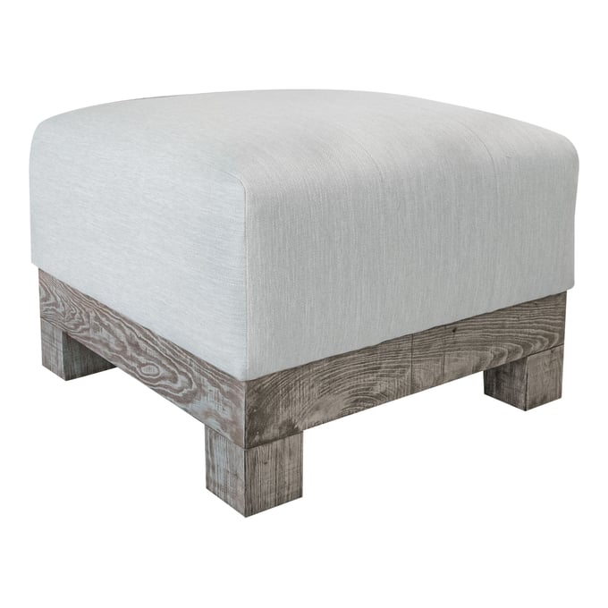 IFD Samba Ecru Beige Upholstered Square Ottoman IFD-IUP298-OTT-131