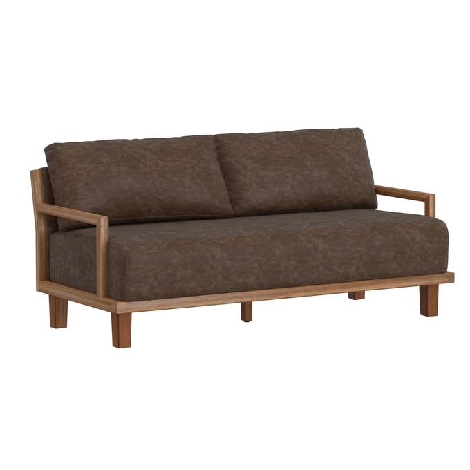 IFD Tulum Chocolate Brown Wooden Frame Sofa IFD-IUP622-SOF-212