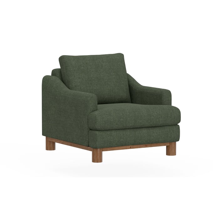 IFD Olimpia Olive Green Wooden Frame and Base Armchair IFD-IUP738-ACH-111