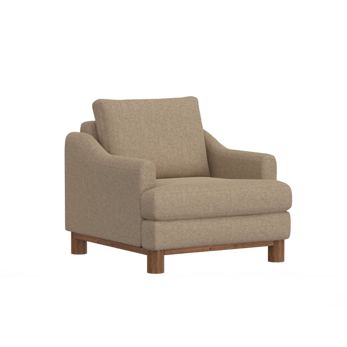 IFD Olimpia Brown Camel Wooden Frame and Base Armchair IFD-IUP738-ACH-152