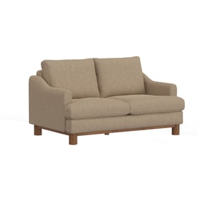 IFD Olimpia Brown Camel Wooden Frame and Base Loveseat