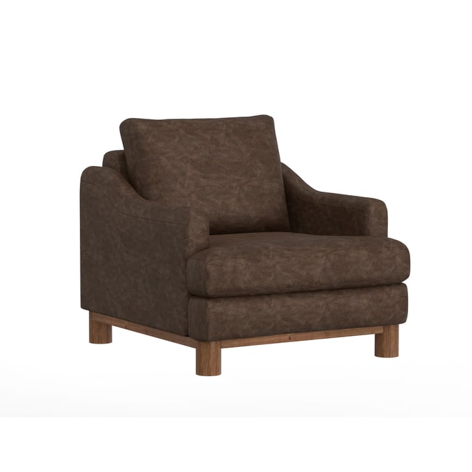 IFD Olimpia Chocolate Brown Wooden Frame and Base Armchair IFD-IUP738-ACH-212