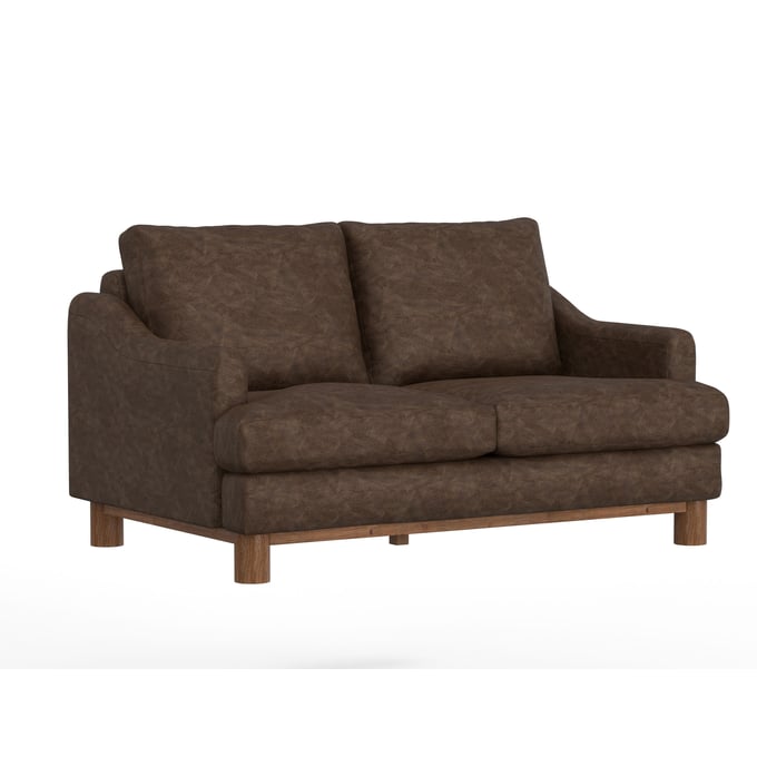 IFD Olimpia Chocolate Brown Wooden Frame and Base Loveseat IFD-IUP738-LOV-212