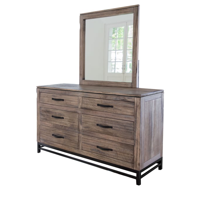 IFD Blacksmith Traslucid Light Brown Dresser and Mirror IFD-2321DSR-DRMR