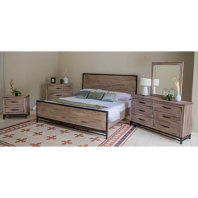 IFD Blacksmith Traslucid Light Brown 4pc Queen Bedroom Set