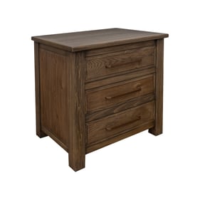 IFD Novus lodge Walnut Brown 3 Drawer Nightstand