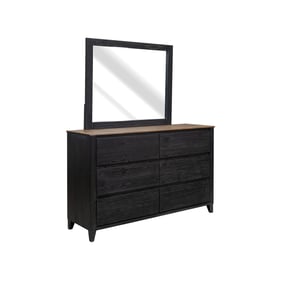 IFD Empire Satin Black Brown Dresser and Mirror