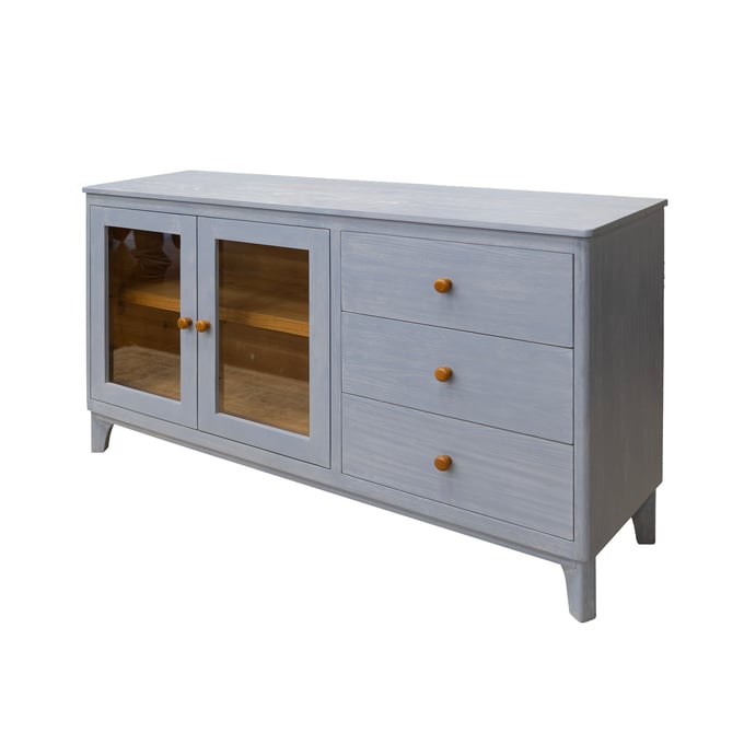 IFD Giza Pastel Blue 3 Drawer Console IFD-6122CNSBL