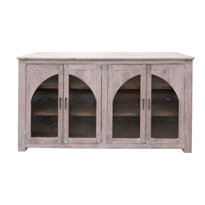 IFD Santa Monica White Wash 4 Door Console IFD-6151CNS