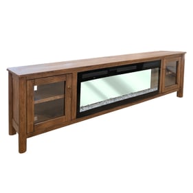 IFD Olimpia Towny Brown 2 Door Fireplace TV Stand