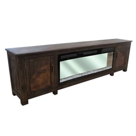 IFD Blackburn Charred Brown 2 Door Fireplace TV Stand