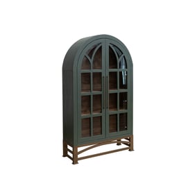 IFD Obsidian Forest Green 2 Glass Door Cabinet