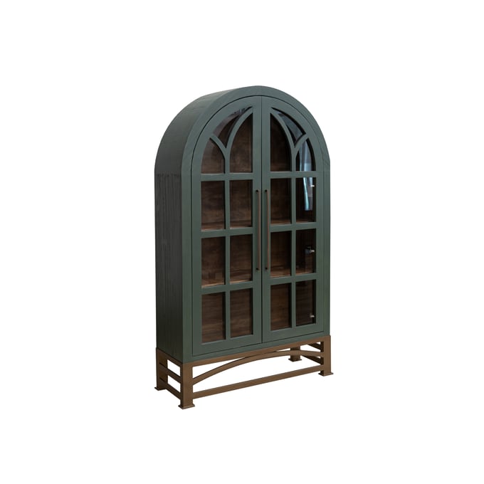 IFD Obsidian Forest Green 2 Glass Door Cabinet IFD-8531CABGN