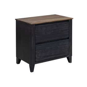 IFD Empire Satin Black Brown 2 Drawer Nightstand