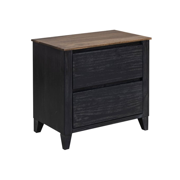 IFD Empire Satin Black Brown 2 Drawer Nightstand IFD-9811NTS