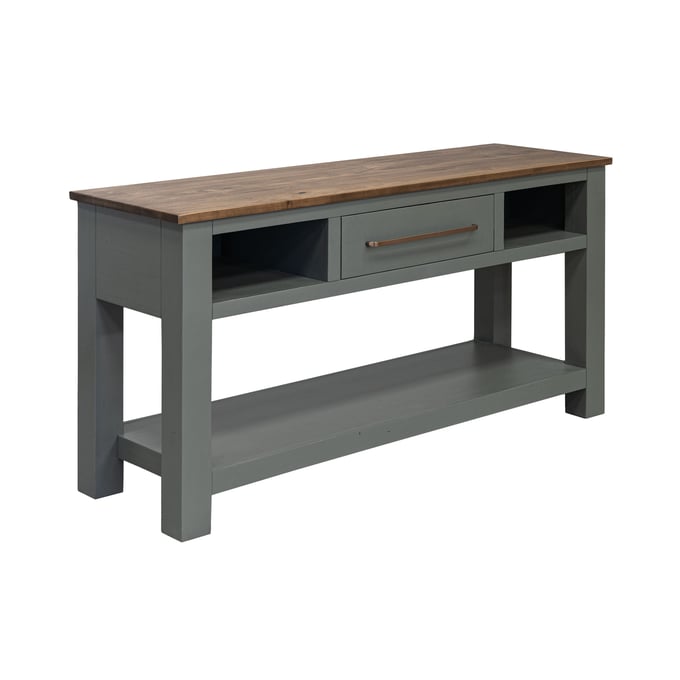 IFD Alban Sage Green Brown 1 Drawer Sofa Table IFD-4521SFT