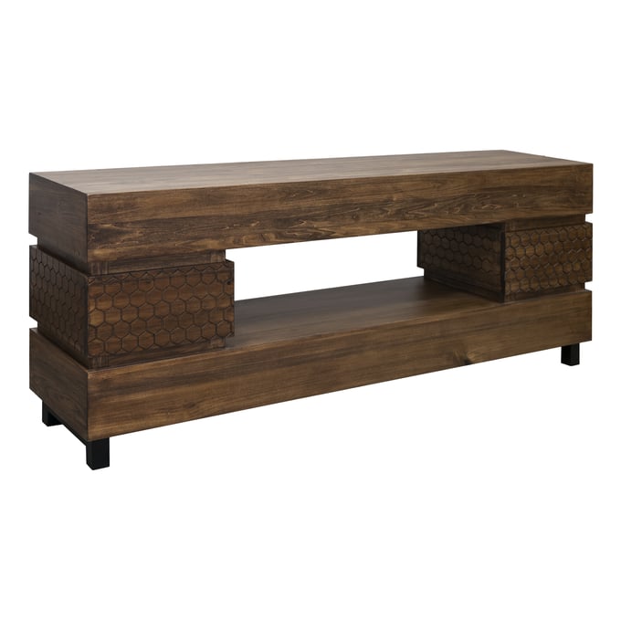 IFD Honey Barrel Brown 2 Drawers TV Stand IFD-4211STN80